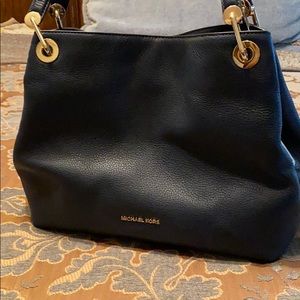 Michael Kors navy leather handbag